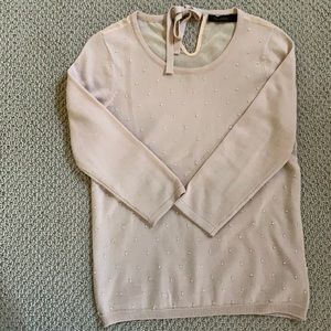 Beautiful pearl sheer back sweater!